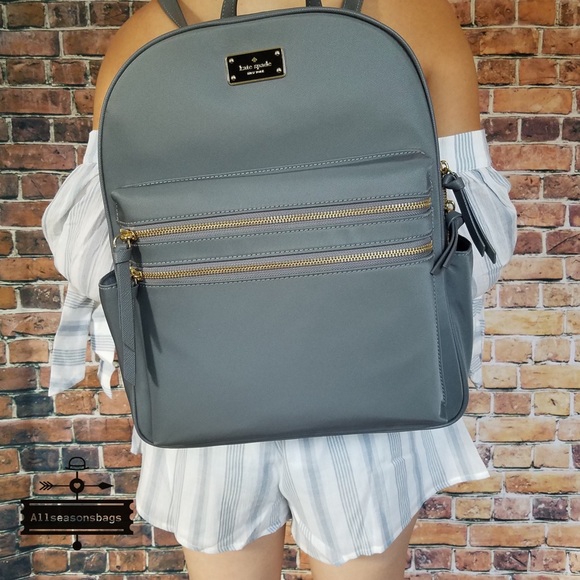 🔽 Kate spade LARGE Bradley Wilson backpack grey - Picture 2 of 8